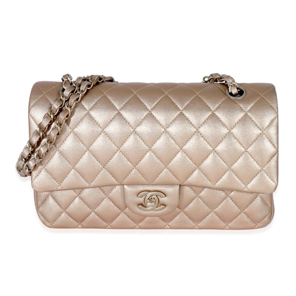 CHANEL Very Rare Khaki Lt Bronze Metallic 2.55 Double Flap Limited Glazed 🍩 Bag